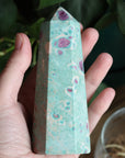 Ruby in fuchsite and kyanite tower 3