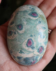 Ruby in fuchsite and kyanite pocket stone 4