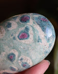 Ruby in fuchsite and kyanite pocket stone 4