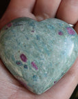 Ruby in fuchsite and kyanite heart 1 new
