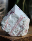 Semi polished pink tourmaline tower 3