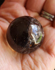 Smoky quartz sphere with rainbow inclusions 1, new