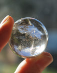 Smoky quartz sphere with rainbow inclusions 2, new