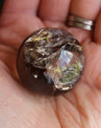 Smoky quartz sphere with rainbow inclusions 3, new