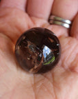 Smoky quartz sphere with rainbow inclusions 4, new