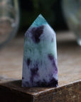 Fluorite tower with calcite snowflakes 2