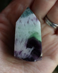 Fluorite tower with calcite snowflakes 2