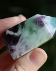 Fluorite tower with calcite snowflakes 2