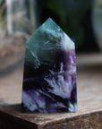 Fluorite tower with calcite snowflakes 5