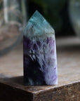 Fluorite tower with calcite snowflakes 5