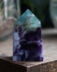 Fluorite tower with calcite snowflakes 5