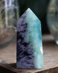 Fluorite tower with calcite snowflakes 6