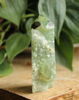 Semi polished prehnite tower 1, new
