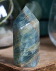 Blue onyx/aquatine lemurian calcite tower 1