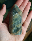 Blue onyx/aquatine lemurian calcite tower 1