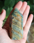 Blue onyx/aquatine lemurian calcite tower 1