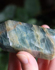 Blue onyx/aquatine lemurian calcite tower 1