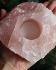 Rose quartz candle/plant holder 1