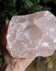 Rose quartz candle/plant holder 2