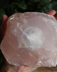 Rose quartz candle/plant holder 2