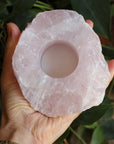 Rose quartz candle holder 1, new