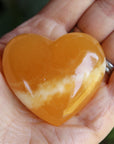 Orange calcite heart 1, new