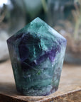 Chunky rainbow fluorite tower 10