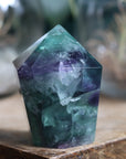 Chunky rainbow fluorite tower 10