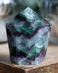 Chunky rainbow fluorite tower 12