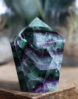 Chunky rainbow fluorite tower 12