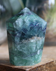 Chunky rainbow fluorite tower 13