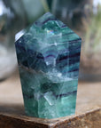 Chunky rainbow fluorite tower 13