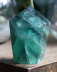 Chunky rainbow fluorite tower 14