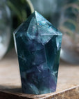 Chunky rainbow fluorite tower 16