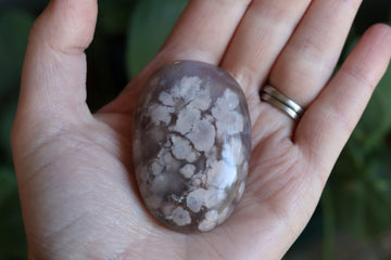 Flower agate pocket stone 10
