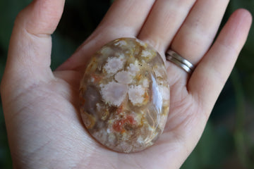 Flower agate pocket stone 12