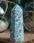 Ruby in fuchsite and kyanite tower 1