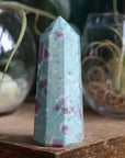 Ruby in fuchsite and kyanite tower 1