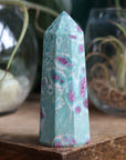 Ruby in fuchsite and kyanite tower 1