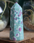 Ruby in fuchsite and kyanite tower 1
