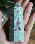 Ruby in fuchsite and kyanite tower 1