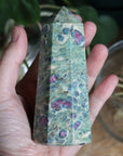 Ruby in fuchsite and kyanite tower 2