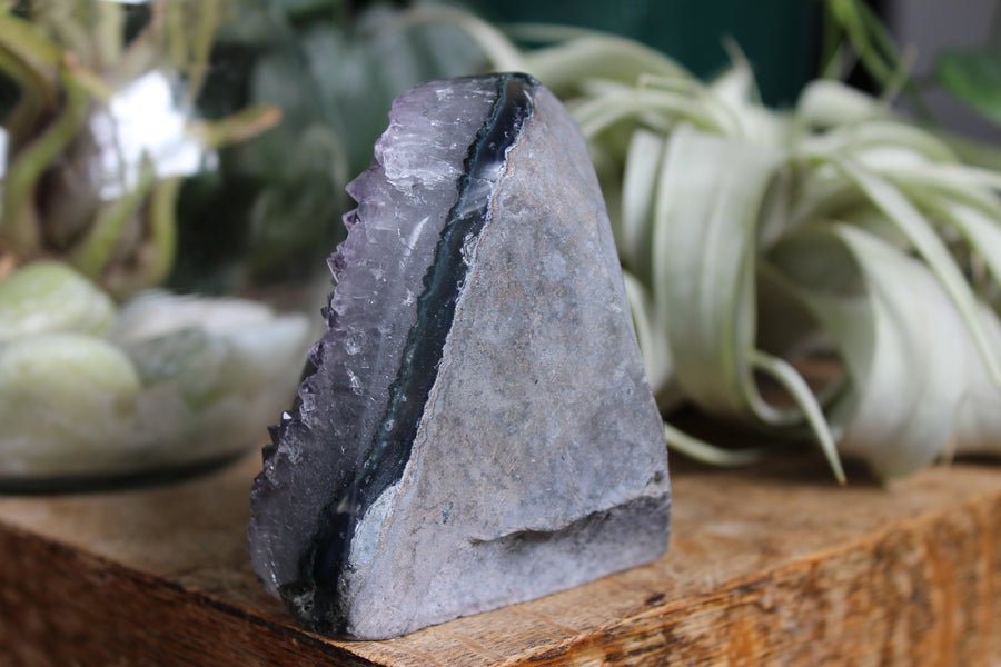 Amethyst cut base with calcite 3