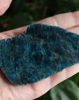 Semi polished blue apatite slab 1