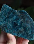 Semi polished blue apatite slab 1