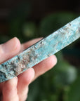 Semi polished blue apatite slab 4