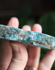 Semi polished blue apatite slab 4