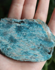 Semi polished blue apatite slab 4