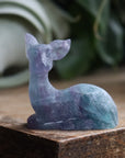 Hand carved rainbow fluorite deer 4