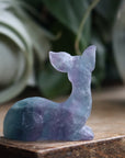 Hand carved rainbow fluorite deer 4